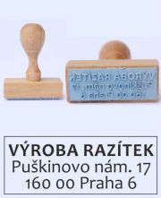 Razítko dřevěné, třířádkové
