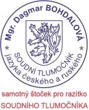Razítko soudního tlumočníka samotný štoček