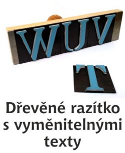 Razítko dřevěné s výměnými texty